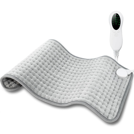 LANVA electric heating pad designed for cramps and back relief with soothing, consistent heat.