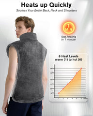 LANVA heating pad with 6 heat levels for personalized relief.