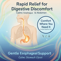 LANZF Nano-Powered Esophageal Drops on-the-go scene for quick relief.