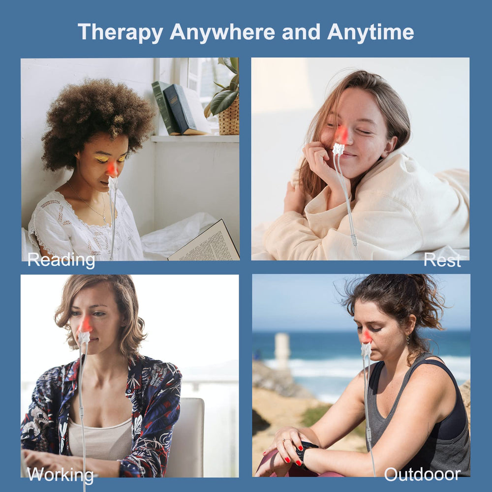 LASEPREHT nasal device designed for 15-30 minute sessions throughout the day