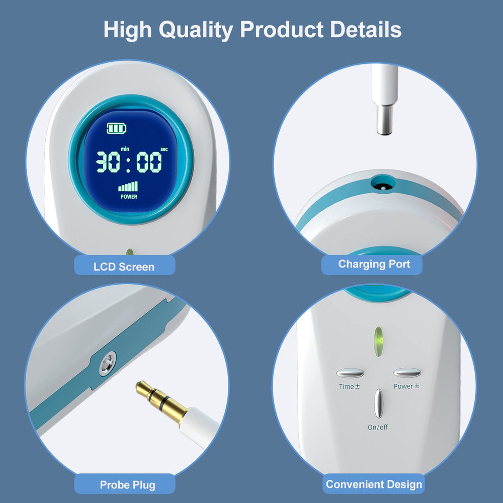 LASEPREHT device with LED screen displaying time and power for easy control