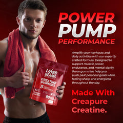 Laser Beams Creatine Gummies serving chews ideal for quick workouts and focus.