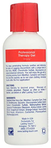 Lasting Touch Advance Therapy Gel label close-up highlights branding and usage notes
