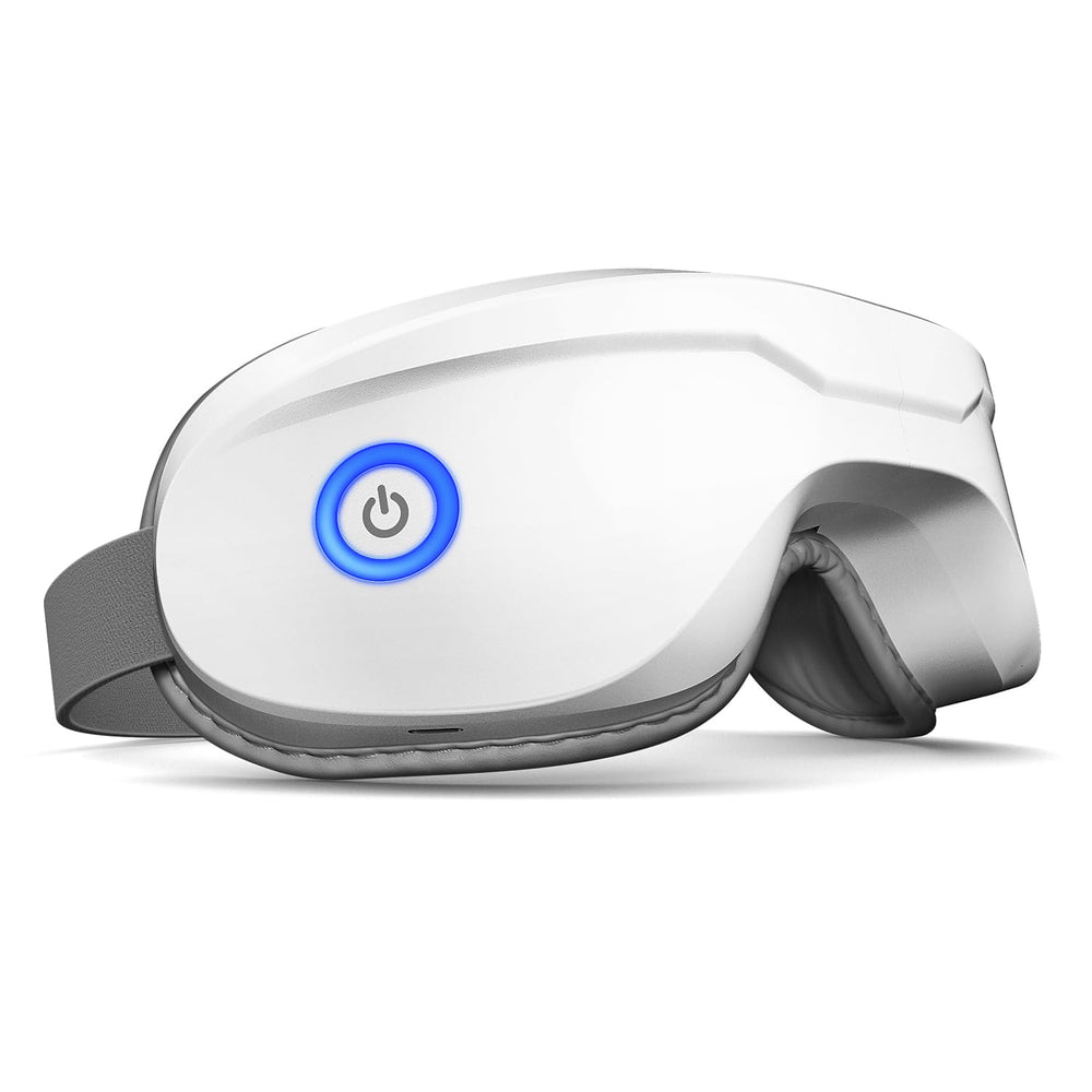 Latumab Eye Massager angled to show heat therapy for soothing relief.
