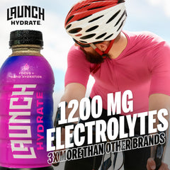 Launch Hydrate label closeup highlights real cane sugar and clean ingredients.