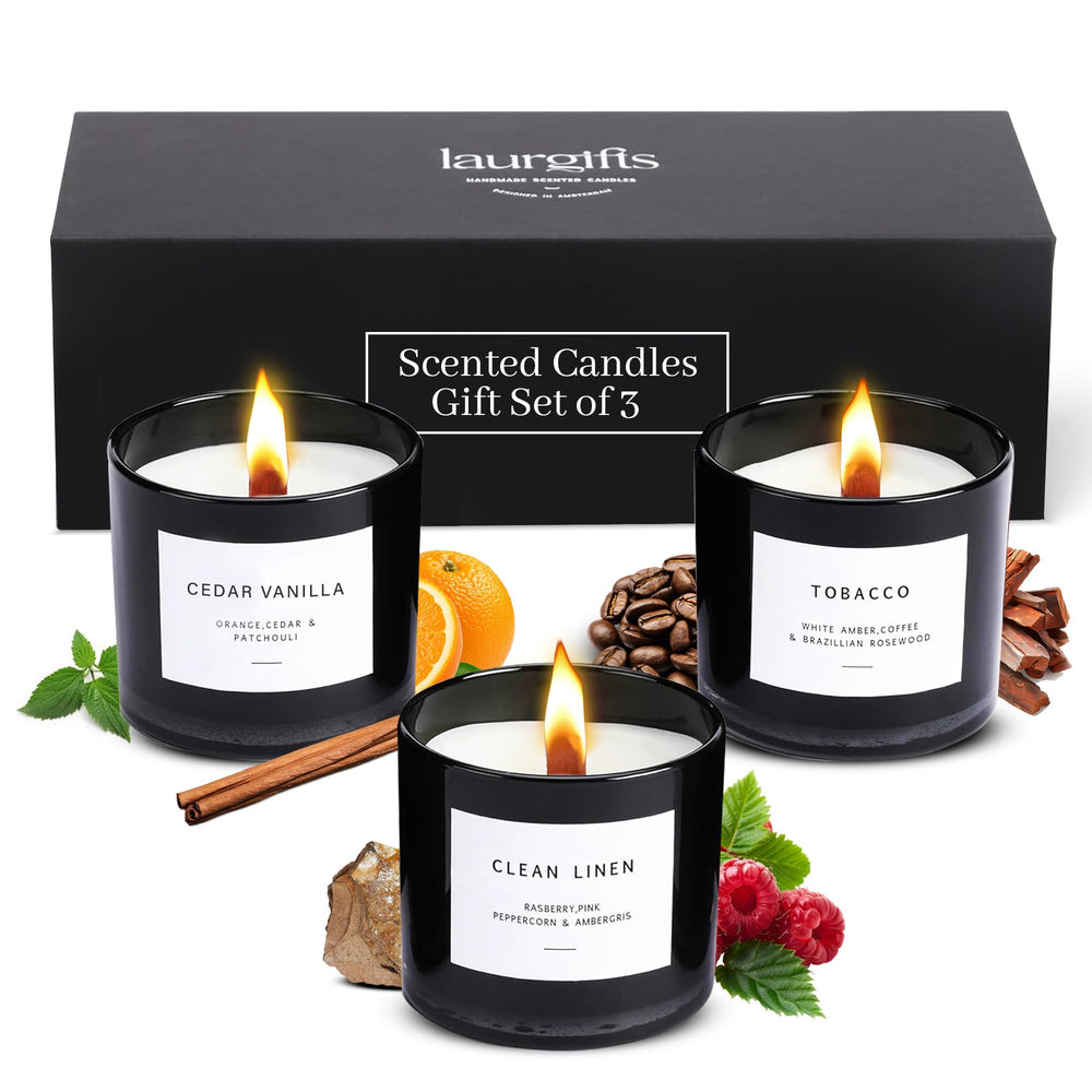 LaurGifts candle set in box ready for gifting