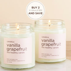 Close-up of Lavanila vanilla grapefruit candle wax reveals natural soy formula.