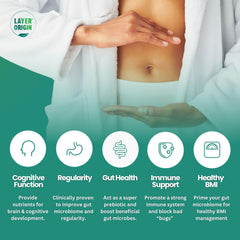 Layer Origin PureHMO scoop for easy daily prebiotic dosing