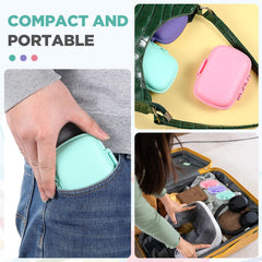 Layhit portable pill case fits in wallet, purse, or bag for easy access.