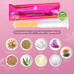Laymoon VagiTite Med+ Vitamin C ingredient label signals natural care benefits.
