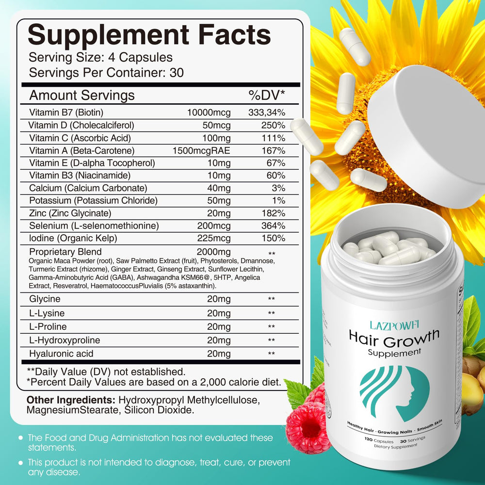 Lazpowfi ingredientes 30en1: fórmula completa para cabello y uñas.