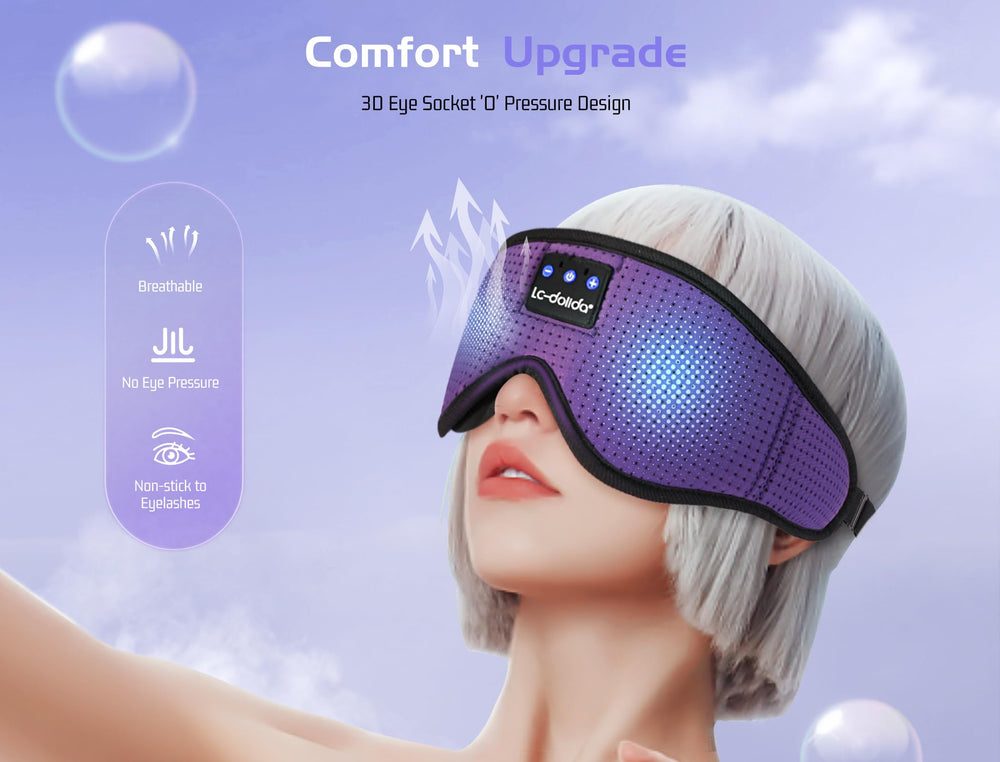 LC-dolida breathable fabric eye mask with memory foam for travel comfort.