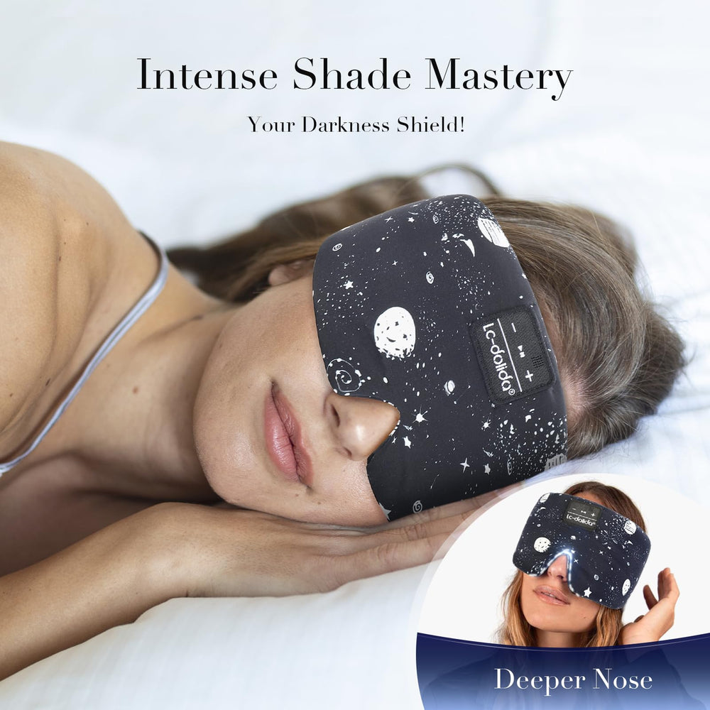 LC-dolida silk eye mask showing nose-cutout design for full light blocking