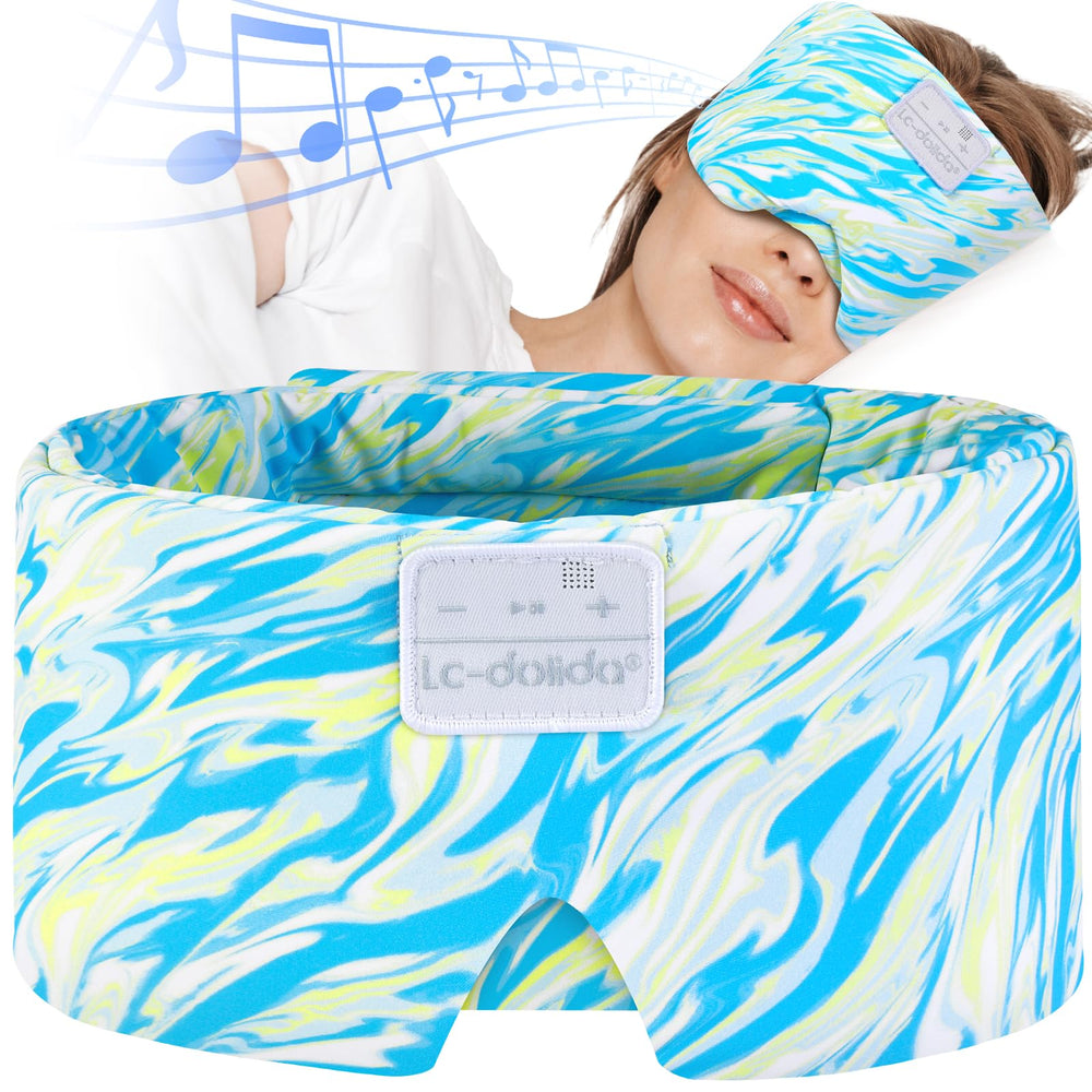 LC-dolida sleep mask with Bluetooth headphones front view for immersive sleep music