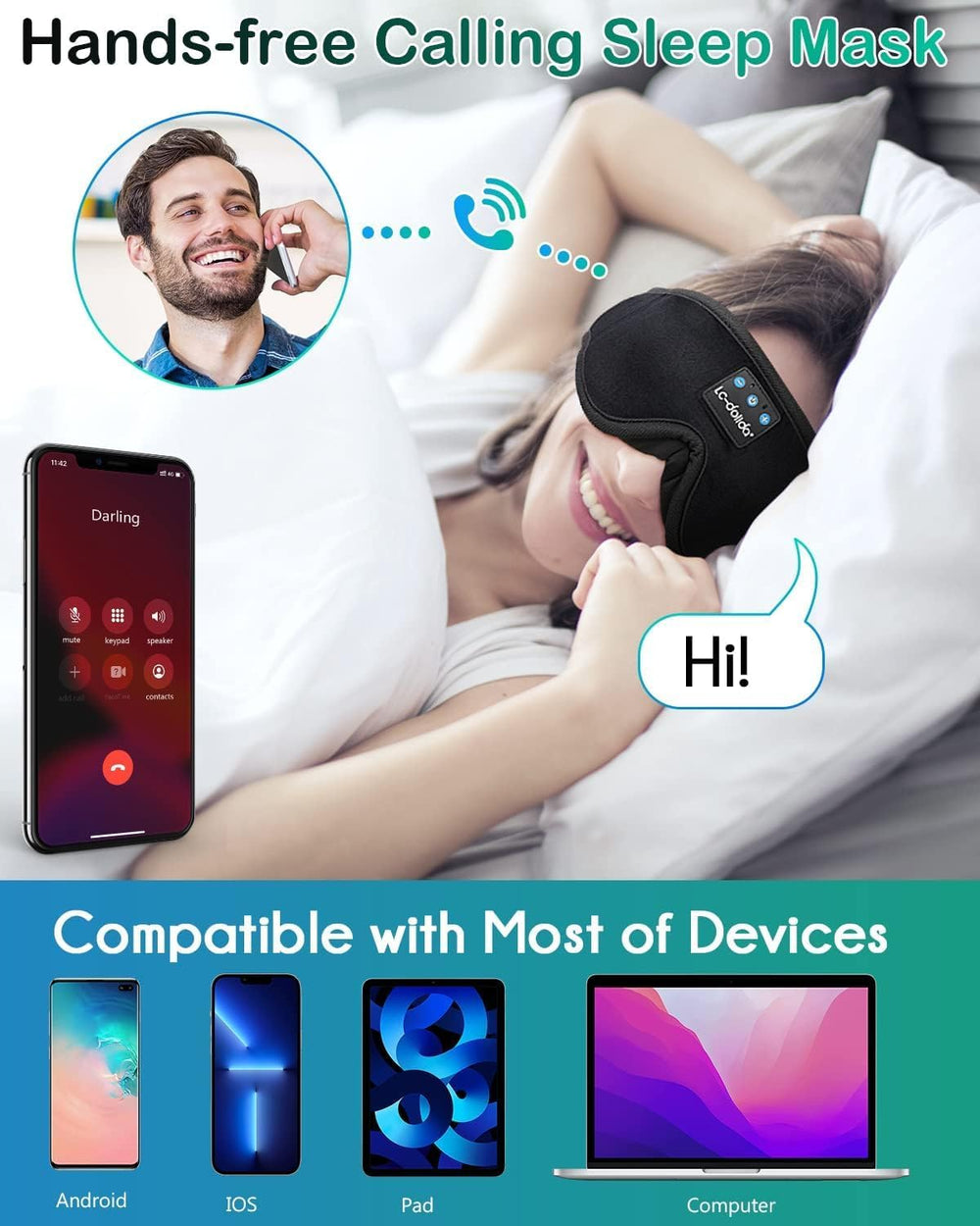 LC-dolida travel-friendly sleep mask suitable for planes and hotels