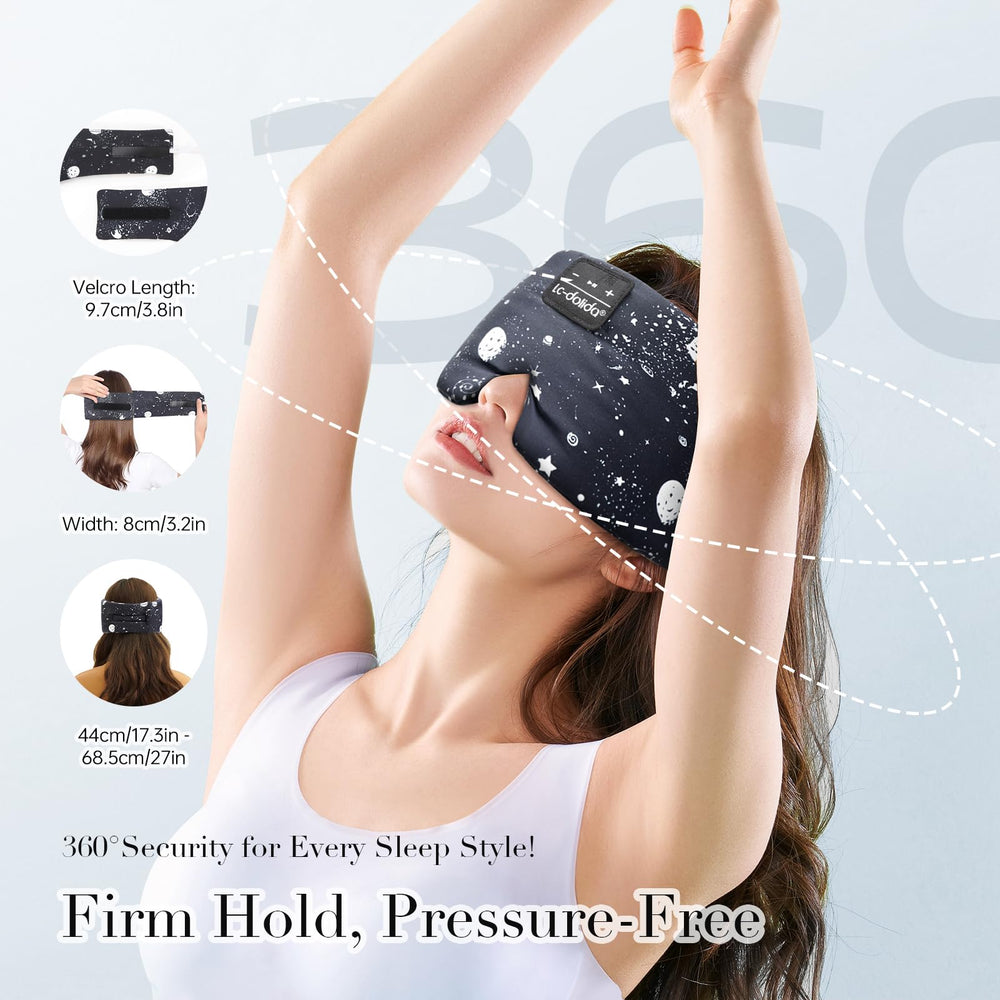 LC-dolida sleep mask wide semi-wraparound band for secure fit