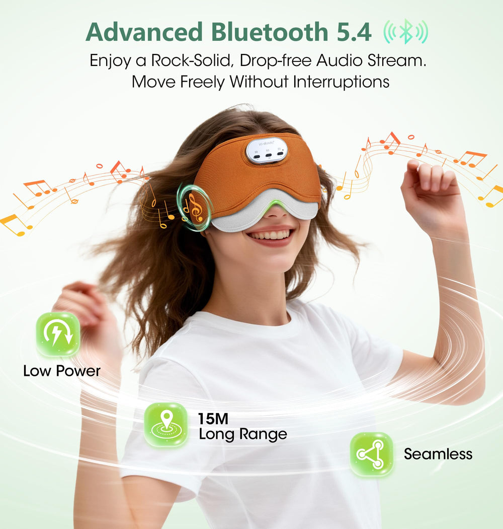 LC-dolida orange eye mask doubles as travel-friendly audio companion