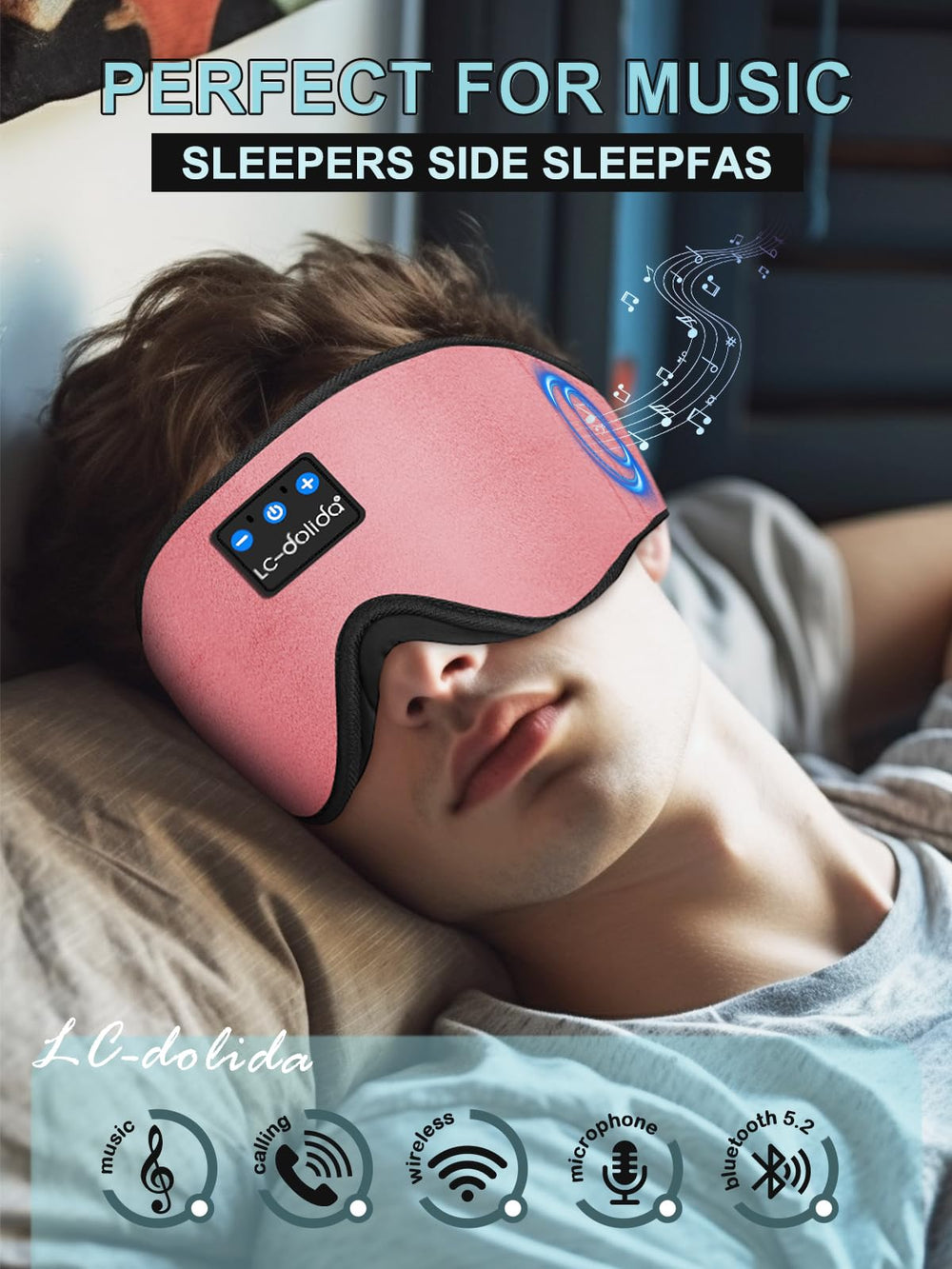 LC-dolida washable sleep mask offers easy care and reuse
