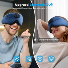 LC-dolida white noise sleep mask 3D eye cups navy designed for comfortable wear.