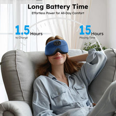 LC-dolida white noise sleep mask earplugs navy for quieter rest.