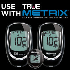 Leader True Metrix strips ready for fast glucose checks.