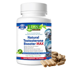 LEAN Nutraceuticals Testosterone Booster bottle shown for energy and stamina support