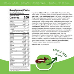 LEAN1 Chocolate Mint powder scoop ready for quick shake and nourishment
