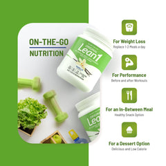 Lean1 vanilla non-GMO label signals a clean, transparent ingredient approach.