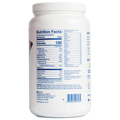 LeanFit organic protein tub and measuring scoop on counter invites daily use.