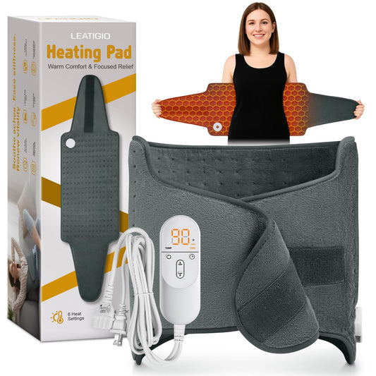 LEATIGIO wearable heating pad with belt offers secure, hands-free warmth.