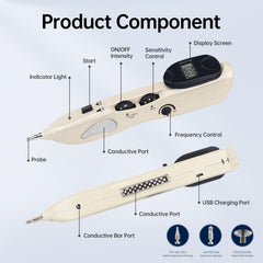 Leawell Electronic Acupuncture Pen side view highlights slim profile for travel.