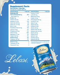 Lebasi Lactoserum powder with a scoop convenient for adding protein to smoothies.