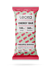 Lecka Energy Bar pineapple-banana pack, convenient vegan snack for on-the-go energy