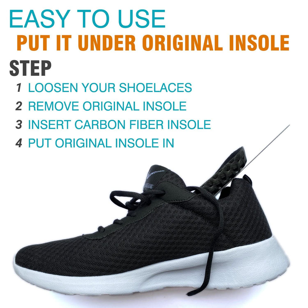 Leeuoe insert under removable insole provides a guided fit under the original insole.
