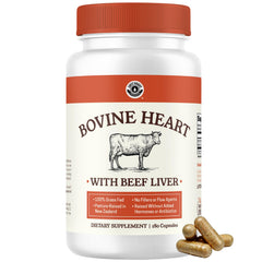 Left Coast Performance beef heart and liver capsules bottle showing nutrient-dense organ support.