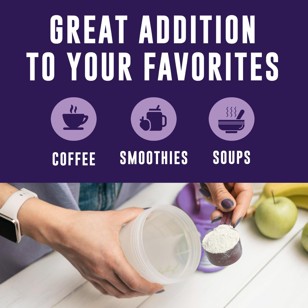 Left Coast Performance powder being blended into a creamy smoothie for texture