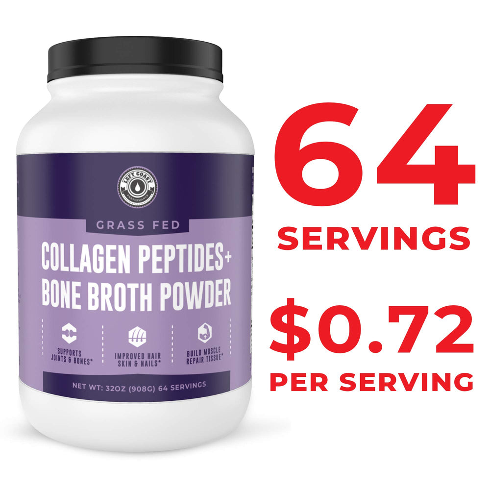 Left Coast Performance collagen bone broth powder in coffee for a smooth texture