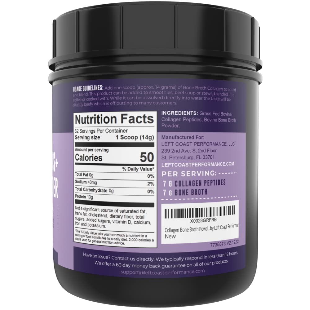 Left Coast Performance collagen peptides scoop for easy daily boost