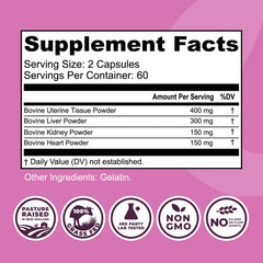 Left Coast Performance grass-fed liver, kidney, heart, and uterus content highlights high-quality nutrients