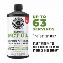 Left Coast Performance MCT oil kept in keto pantry for easy access.