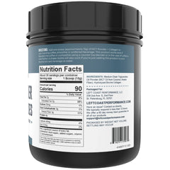 Left Coast Performance MCT Oil Powder scoop beside container for quick keto servings.