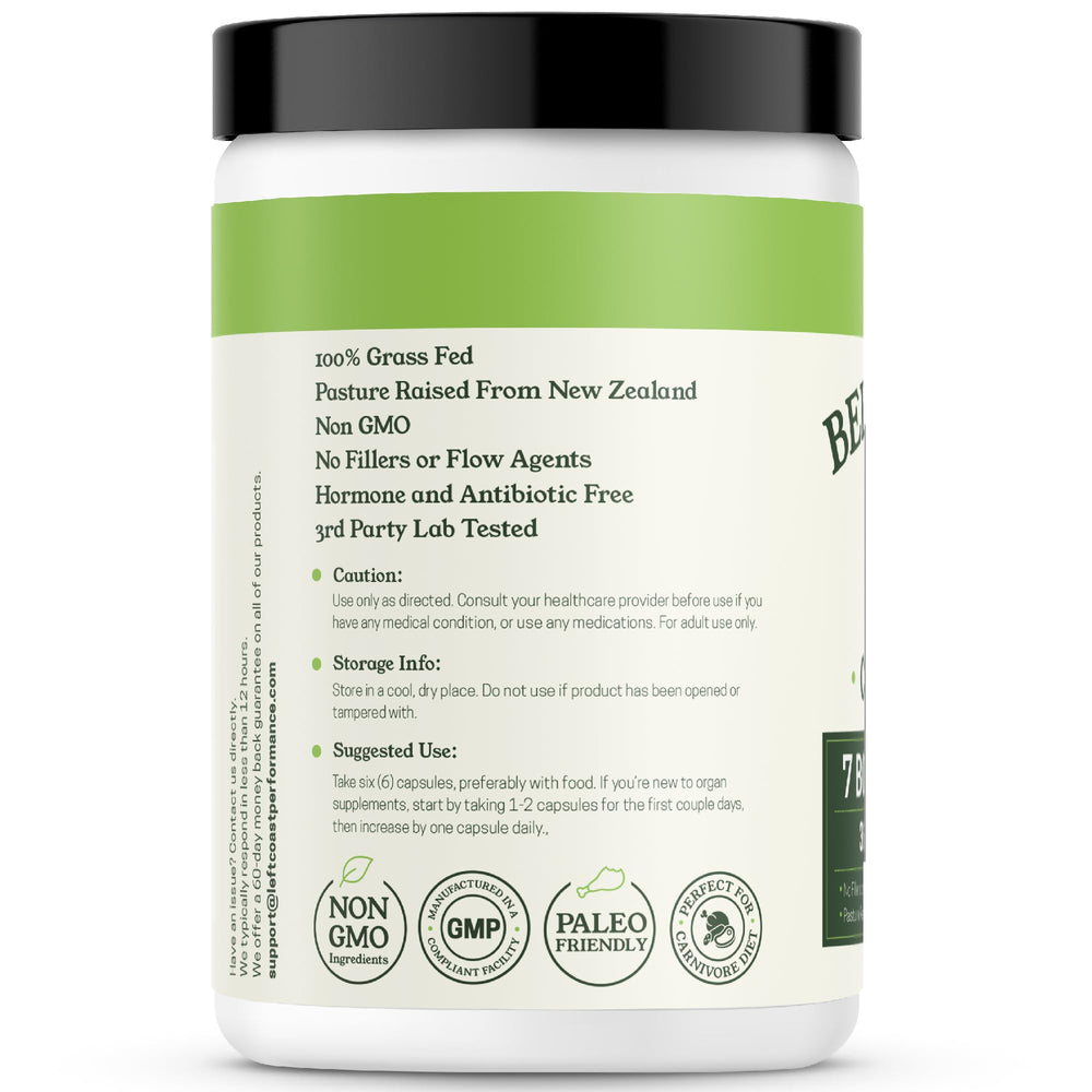 Non-GMO and hormone-free stamp visible on the Left Coast Performance bottle