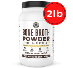 Left Coast Performance vanilla bone broth powder mixed in a glass ready to sip
