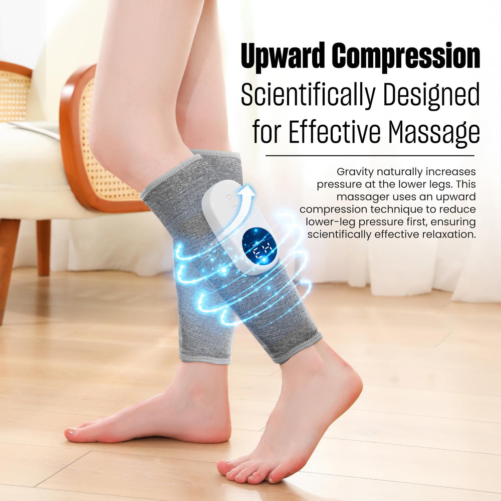 Leg Massager with Heat and Compression control panel highlights easy wireless operation