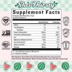 Legendairy Milk She's Thirsty watermelon packets dissolve easily for on-the-go refreshment.