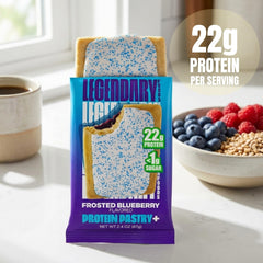 Legendary Foods 22g Protein Pastry Frosted Blueberry slice, post-workout energy option