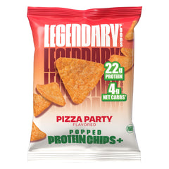 Legendary Foods Pizza Party box display showing 10-pack value