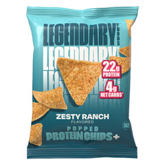 Legendary Foods Zesty Ranch protein chips label showing nutrition benefits