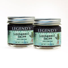 Legends Creek Farm herbal salve 1oz jar for soothing skin and drawing impurities.