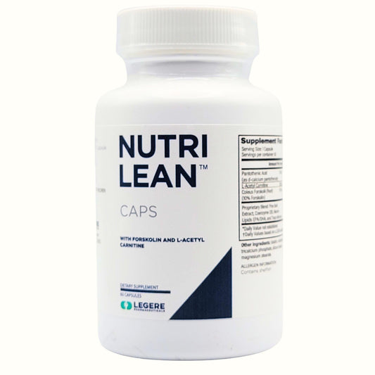 Legere NutriLean bottle front with capsules for daily wellness potential